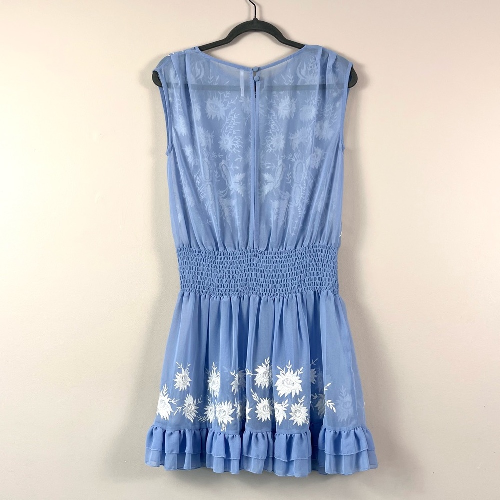 Free People Garden Bloom Mini Dress in Wedgewood Blue XS - Picture 6 of 12
